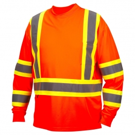 RCLTS3120 Type R Class 3 X-Back Two-Tone Long Sleeve Safety Shirt - Orange